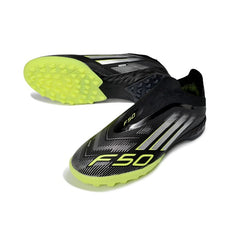 Adidas F50 Laceless Elite Black and Green Turf TF Football Boot