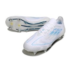 Adidas F50 Primeknit Elite White and Light Blue Mixed Studs SG Football Boot