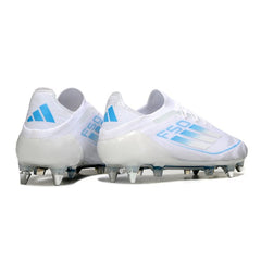 Adidas F50 Primeknit Elite White and Light Blue Mixed Studs SG Football Boot