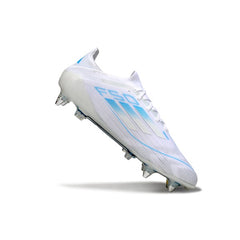 Adidas F50 Primeknit Elite White and Light Blue Mixed Studs SG Football Boot
