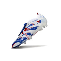 Adidas Predator 25 Elite White, Blue and Red Firm Ground FG Football Boot
