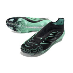 Adidas Predator 26 Elite Laceless Black and Green Firm Ground FG Football Boot