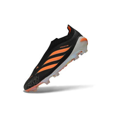 Adidas Predator 26 Elite Laceless Black and Orange Firm Ground FG Football Boot