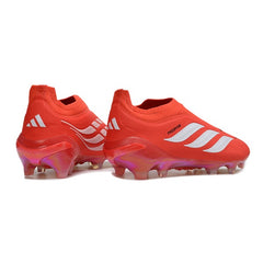 Adidas Predator 26 Elite Laceless Red and White Firm Ground FG Football Boot
