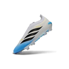 Adidas Predator 26 Elite Laceless White and Blue Firm Ground FG Football Boot
