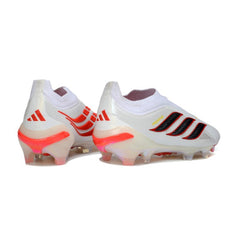 Adidas Predator 26 Elite Laceless White and Red Firm Ground FG Football Boot