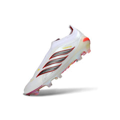 Adidas Predator 26 Elite Laceless White and Red Firm Ground FG Football Boot