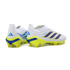 Adidas Predator 26 Elite Laceless White and Yellow Firm Ground FG Football Boot
