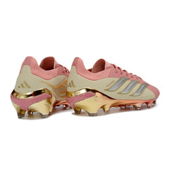 Adidas Predator 26 Elite Pink, Golden and Beige Firm Ground FG Football Boot