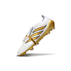 Adidas Predator 26 Elite Tongue White and Golden Firm Ground FG Football Boot