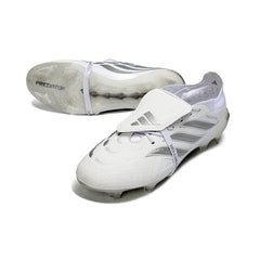 Adidas Predator 26 Elite Tongue White and Silver Firm Ground FG Football Boot