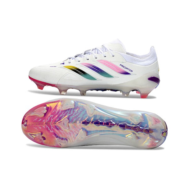 Adidas Predator 26 Elite White, Pink and Purple Firm Ground FG