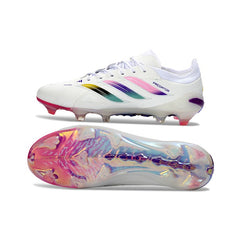 Adidas Predator 26 Elite White, Pink and Purple Firm Ground FG
