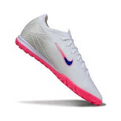 Nike Zoom Mercurial Vapor 16 Elite White Pink and Blue Turf TF Football Boot