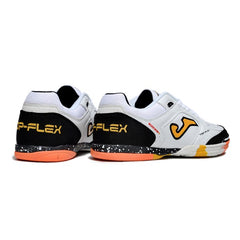 Joma Top Flex 24 White Black and Orange Indoor IC Football Boot