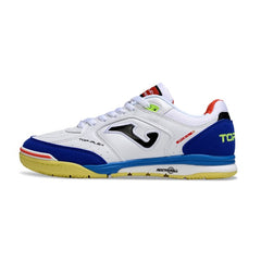 Joma Top Flex Rebound White Blue and Yellow Indoor IC Football Boot