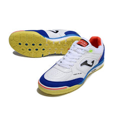 Joma Top Flex Rebound White Blue and Yellow Indoor IC Football Boot