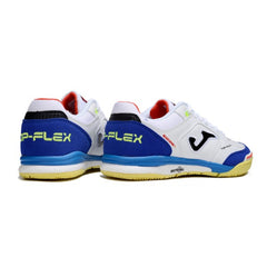 Joma Top Flex Rebound White Blue and Yellow Indoor IC Football Boot