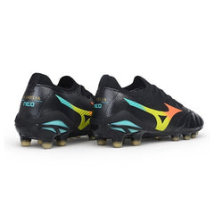 Mizuno Morelia Neo V Elite Black, Blue and Orange Firm Ground FG Football Boot