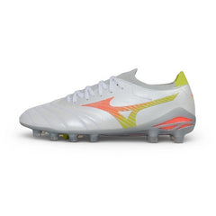 Mizuno Morelia Neo V Elite White, Yellow and Orange Firm Ground FG Football Boot