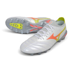 Mizuno Morelia Neo V Elite White, Yellow and Orange Firm Ground FG Football Boot