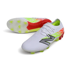 New Balance Furon Team V9 White, Green and Red Firm Ground FG Football Boot