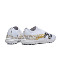 New Balance Furon V8 Elite White and Golden Turf TF Football Boot
