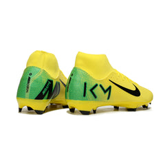 Nike Air Zoom Mercurial Superfly 10 Academy Mbappe Yellow and Black Firm Ground FG Football Boot