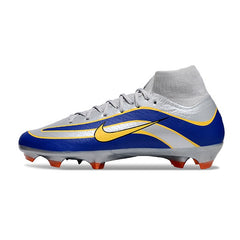 Nike Air Zoom Mercurial Superfly 10 Elite Gray and Blue Firm Ground FG Football Boot