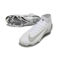 Nike Air Zoom Mercurial Superfly 10 Elite White and Silver Firm Ground FG Football Boot