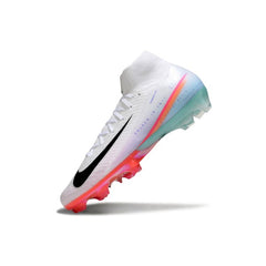Nike Air Zoom Mercurial Superfly 10 Elite White Pink and Light Blue Firm Ground FG Football Boot