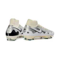 Nike x Patta Mercurial Superfly Elite Silver, Black and White Firm Ground FG Football Boot