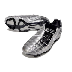 Nike Air Zoom Total 90 III Silver and Black Firm Ground FG Football Boot