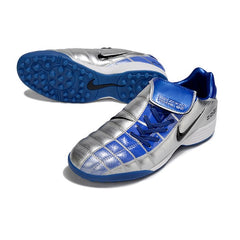 Nike Air Zoom Total 90 III Gray and Blue Turf TF Football Boot