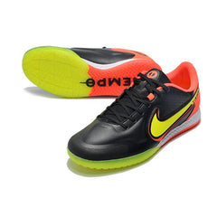 Nike Tiempo Legend 9 Elite Black Orange and Yellow Indoor IC Football Boot