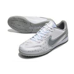 Nike Tiempo Legend 9 Elite White and Gray Indoor IC Football Boot