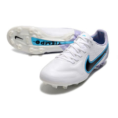 Nike Tiempo Legend 9 Elite White and Light Blue Firm Ground FG Football Boot