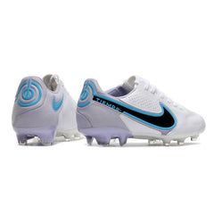 Nike Tiempo Legend 9 Elite White and Light Blue Firm Ground FG Football Boot