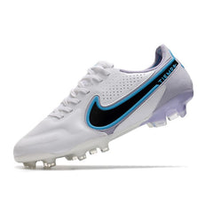 Nike Tiempo Legend 9 Elite White and Light Blue Firm Ground FG Football Boot