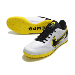 Nike Tiempo Legend 9 Elite White Black and Yellow Indoor IC Football Boot