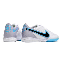 Nike Tiempo Legend 9 Elite White Grey and Blue Indoor IC Football Boot