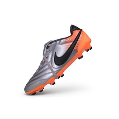Nike Tiempo Ligera Pro Tongue Gray and Orange Firm Ground FG Football Boot