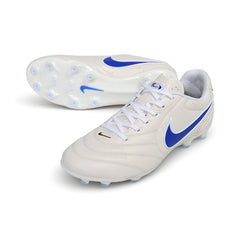 Nike Tiempo Ligera Pro White and Blue Firm Ground FG Football Boot