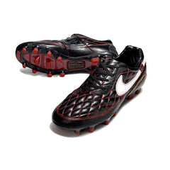 Nike Tiempo R10 Legend Elite Black Red and White Firm Ground FG Football Boot