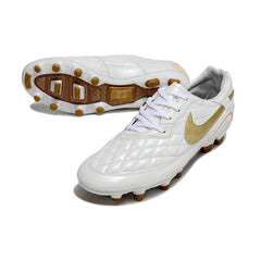 Nike Tiempo R10 Legend Elite White and Gold Firm Ground FG Football Boot