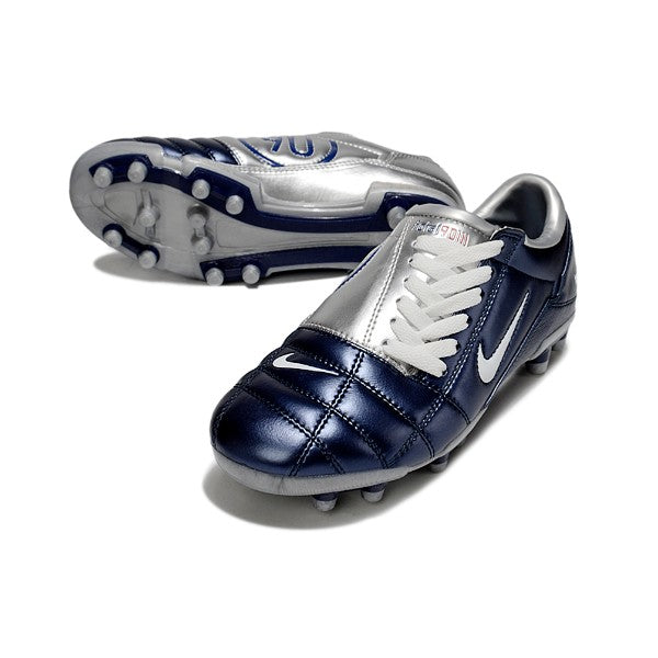 Nike Total 90 III Silver and Blue Firm Ground FG Football Boot