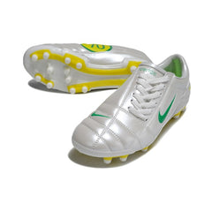Nike Total 90 III White Green and Yellow Firm Ground FG Football Boot