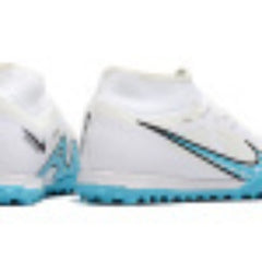 Nike Zoom Mercurial Superfly 9 Academy White and Blue Turf TF Football Boot