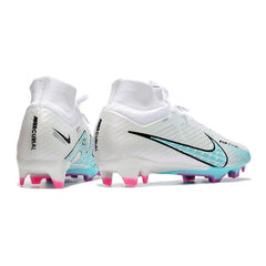 Nike Zoom Mercurial Superfly 9 Elite White Light Blue and Pink Firm Ground FG Football Boot