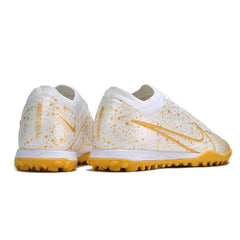 Nike Zoom Mercurial Vapor 15 Elite White and Gold Turf TF Football Boot